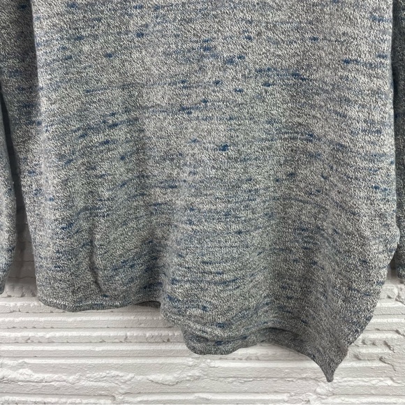 Pure Jill Wool Cashmere Blend Sweater Blue Gray Asymmetric Hem Quiet Luxury M - Picture 12 of 16